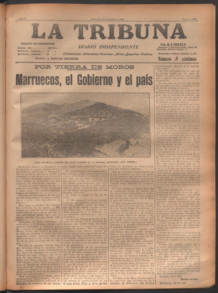 Miniatura de La Tribuna del 23 de agosto de 1916