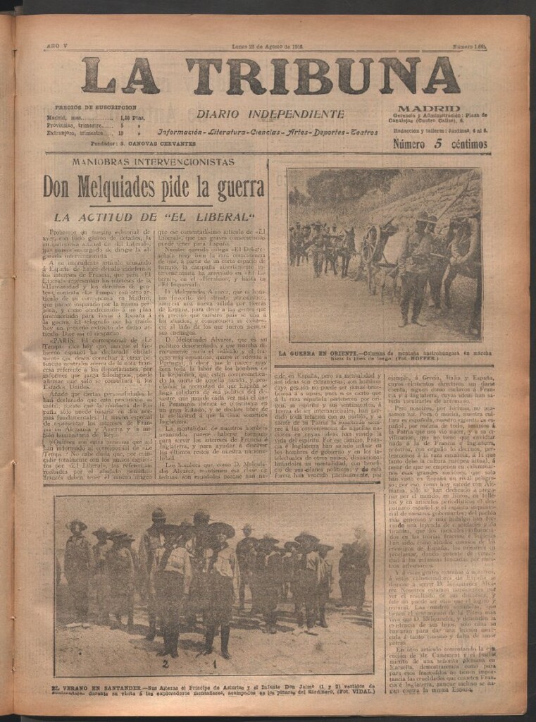 Miniatura de La Tribuna del 28 de agosto de 1916