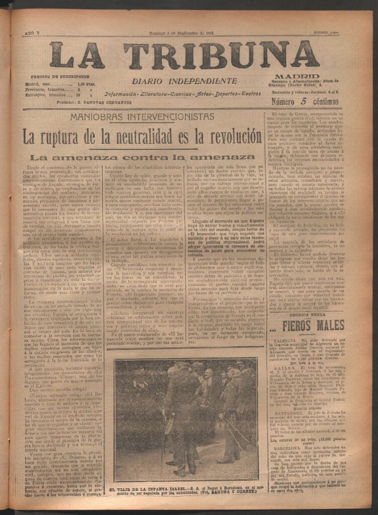 Miniatura de La Tribuna del 3 de septiembre de 1916
