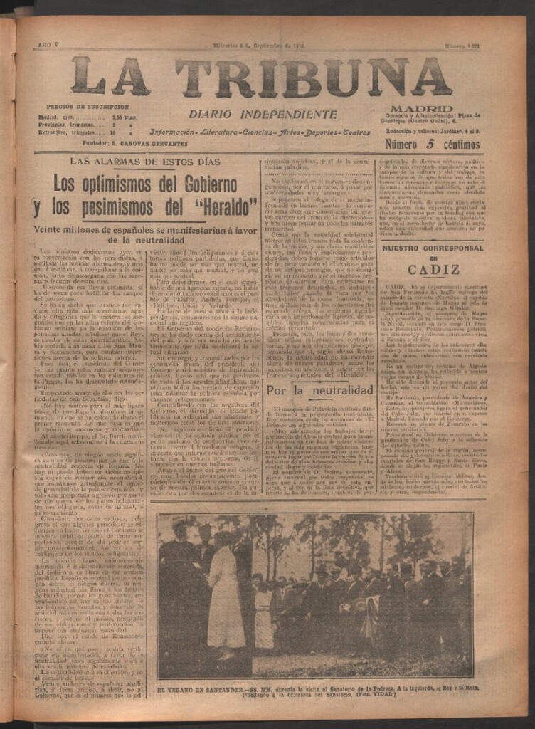 Miniatura de La Tribuna del 6 de septiembre de 1916