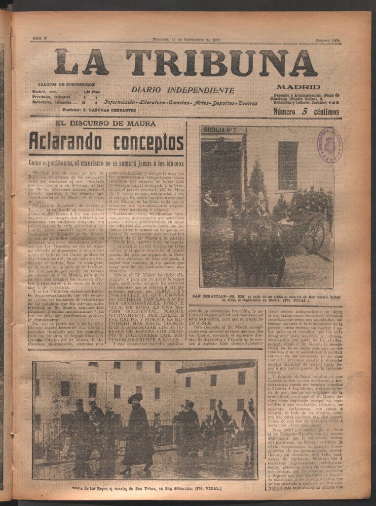 Miniatura de La Tribuna del 13 de septiembre de 1916