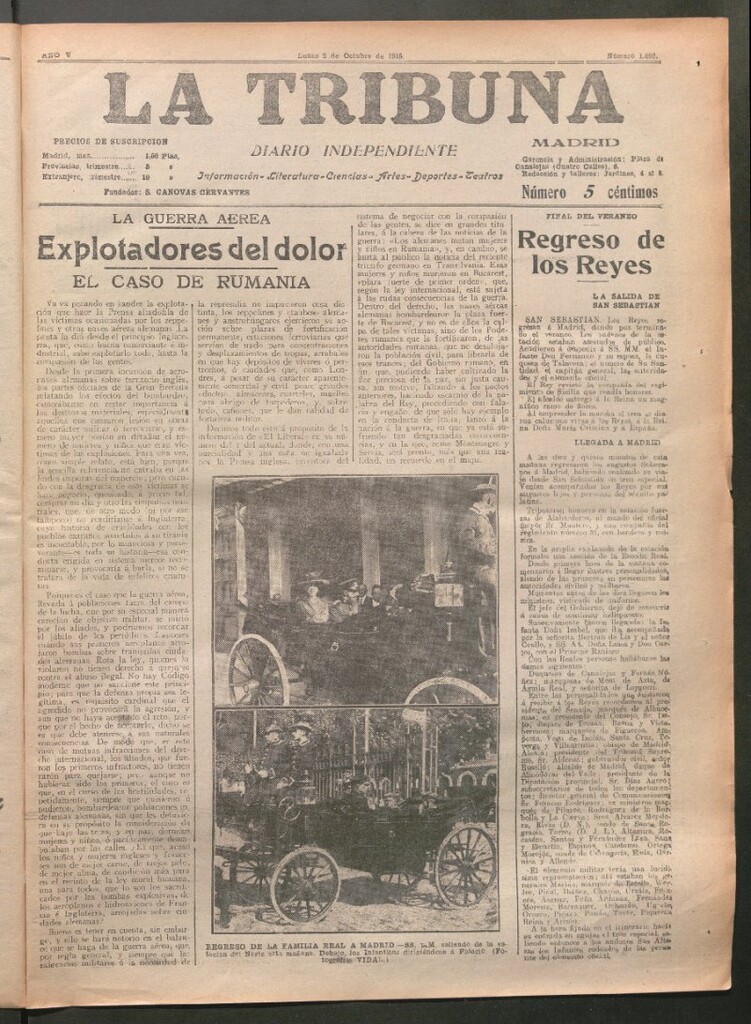 Miniatura de La Tribuna del 2 de octubre de 1916