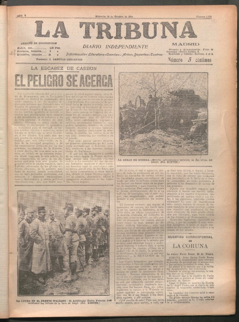 Miniatura de La Tribuna del 18 de octubre de 1916