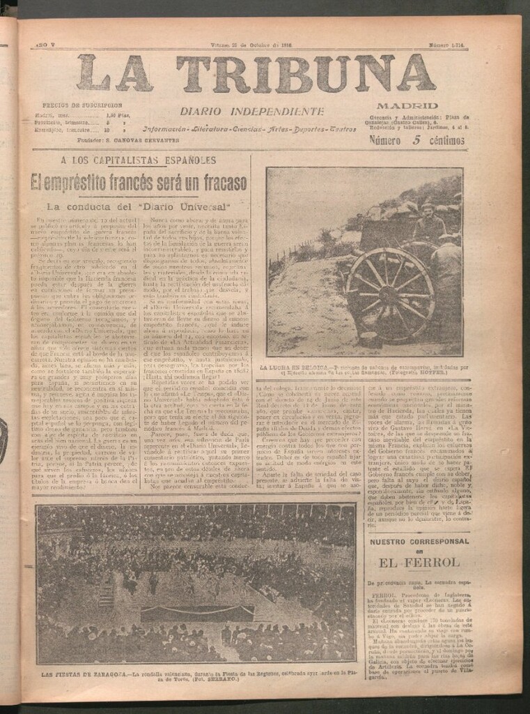 Miniatura de La Tribuna del 20 de octubre de 1916