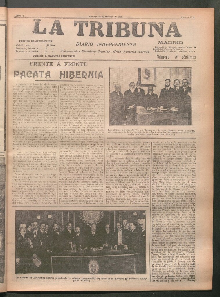 Miniatura de La Tribuna del 22 de octubre de 1916