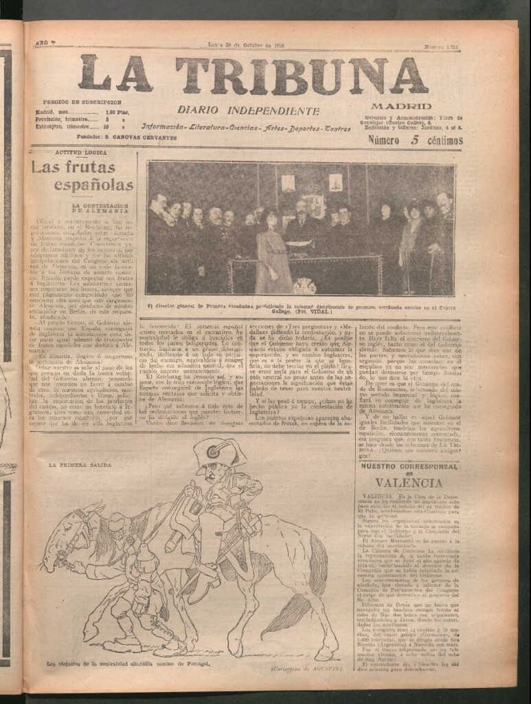 Miniatura de La Tribuna del 30 de octubre de 1916