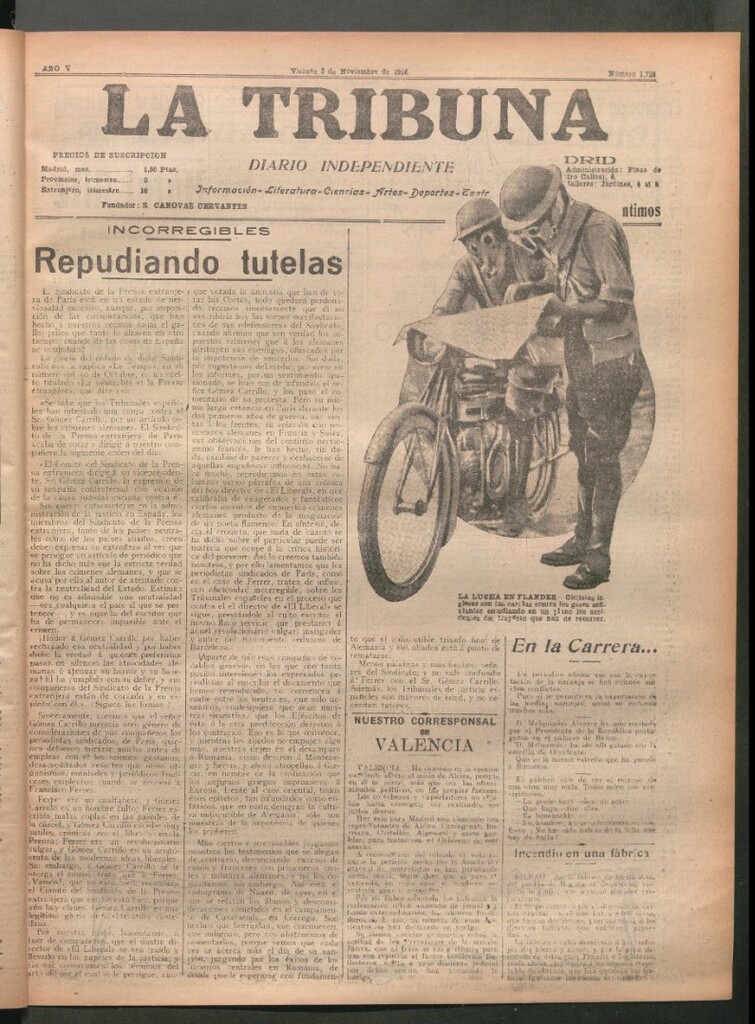 Miniatura de La Tribuna del 3 de noviembre de 1916