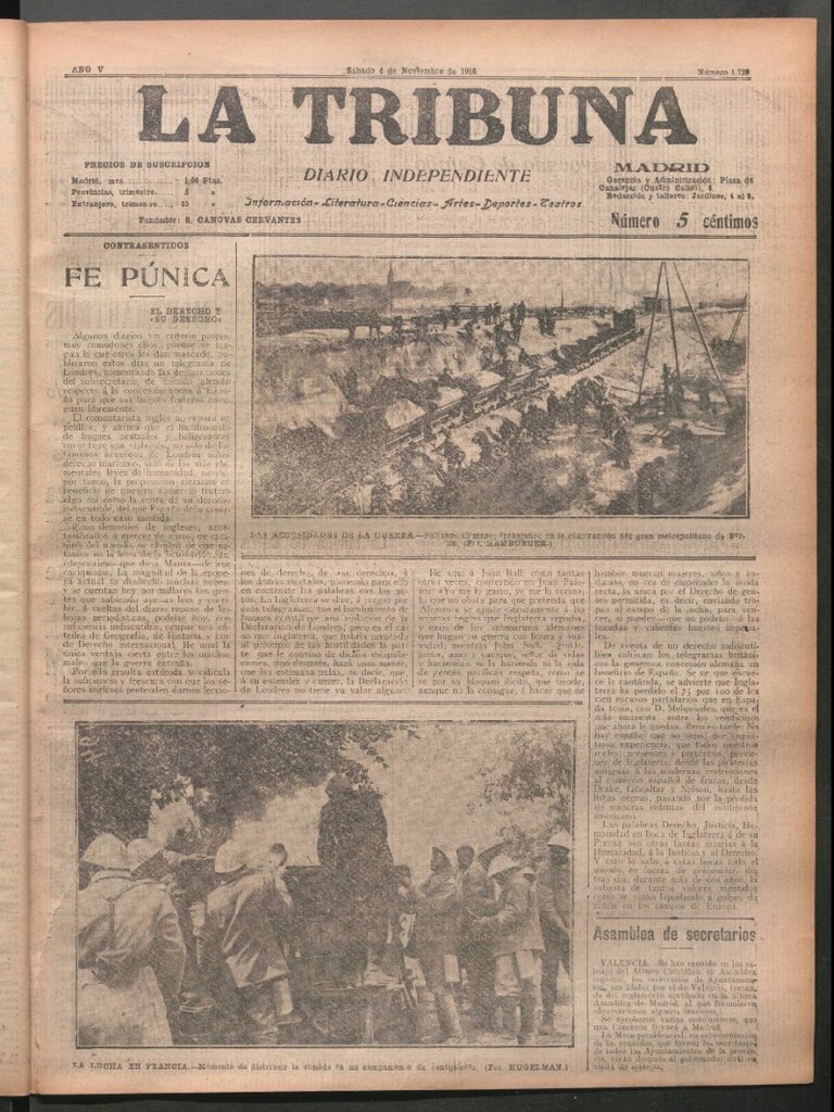 Miniatura de La Tribuna del 4 de noviembre de 1916