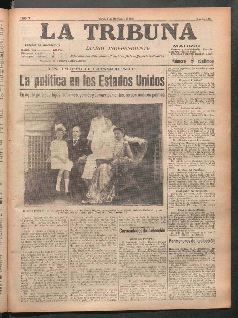 Miniatura de La Tribuna del 9 de noviembre de 1916