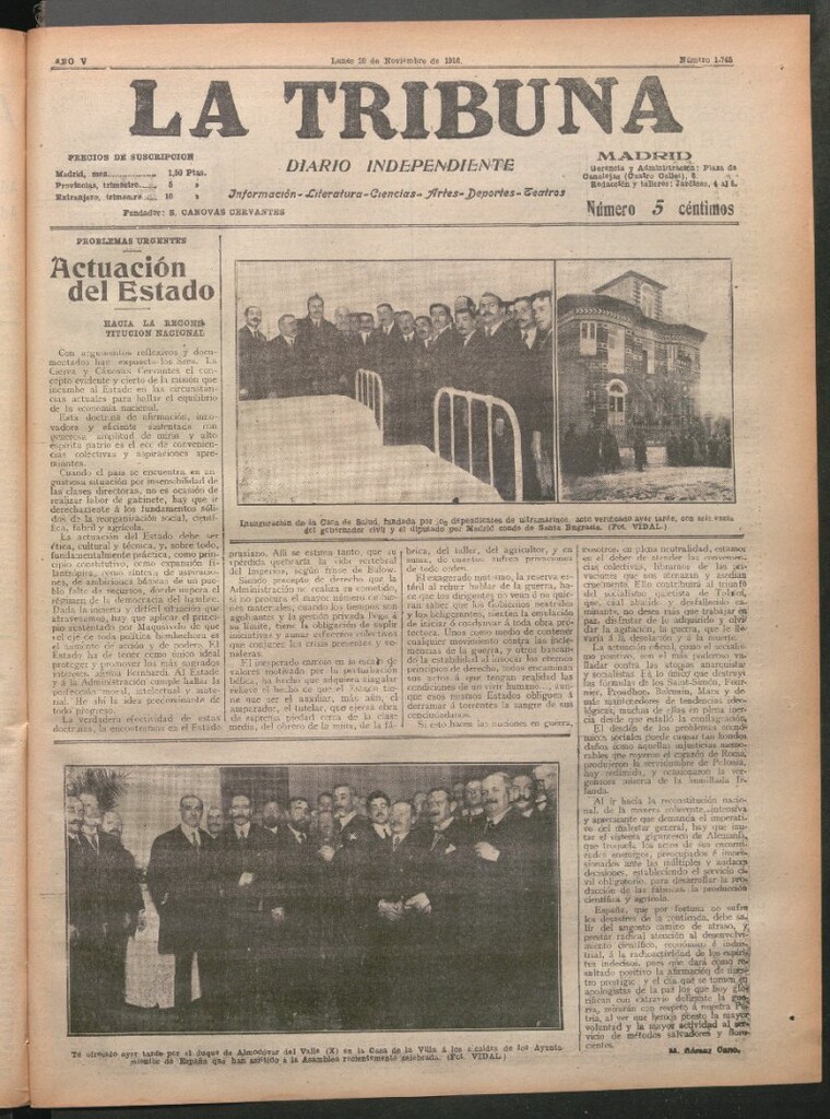 Miniatura de La Tribuna del 20 de noviembre de 1916