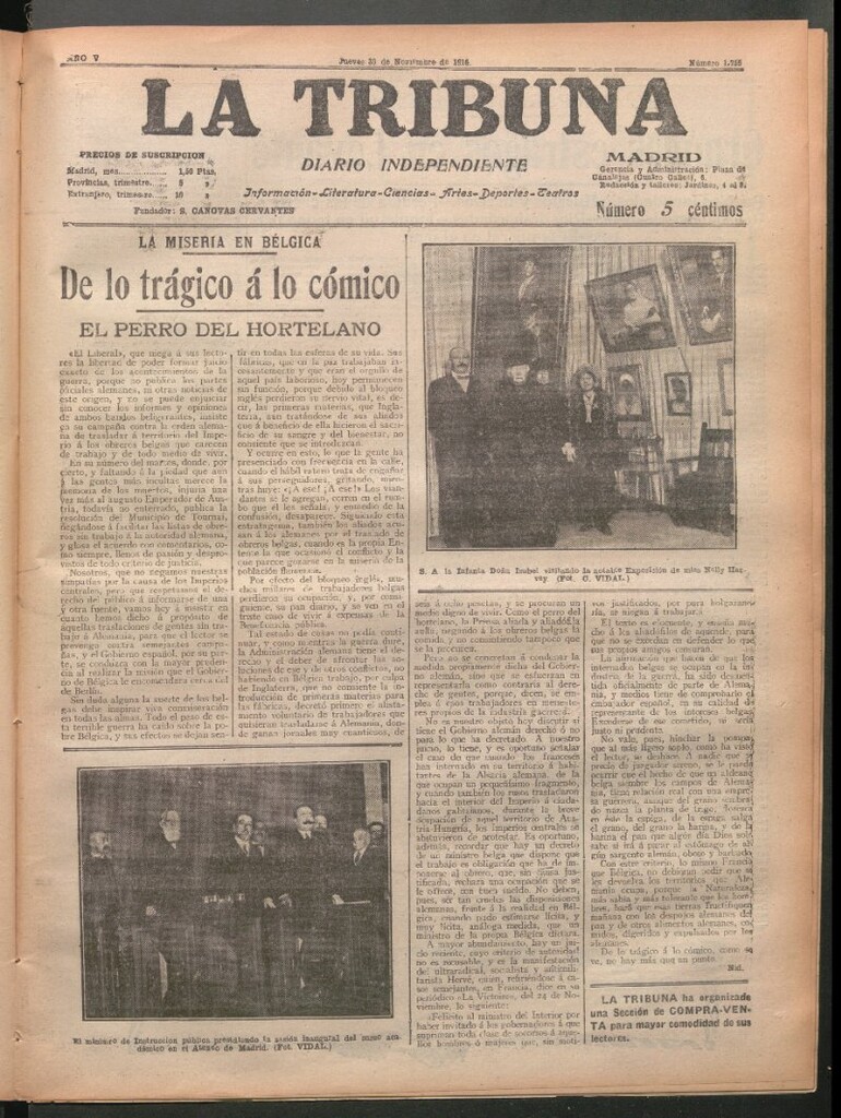 Miniatura de La Tribuna del 30 de noviembre de 1916