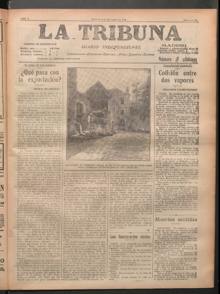 Miniatura de La Tribuna del 3 de diciembre de 1916