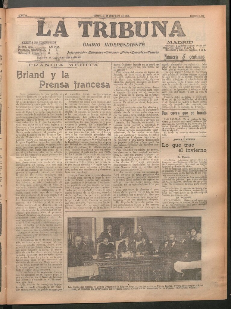 Miniatura de La Tribuna del 15 de diciembre de 1916