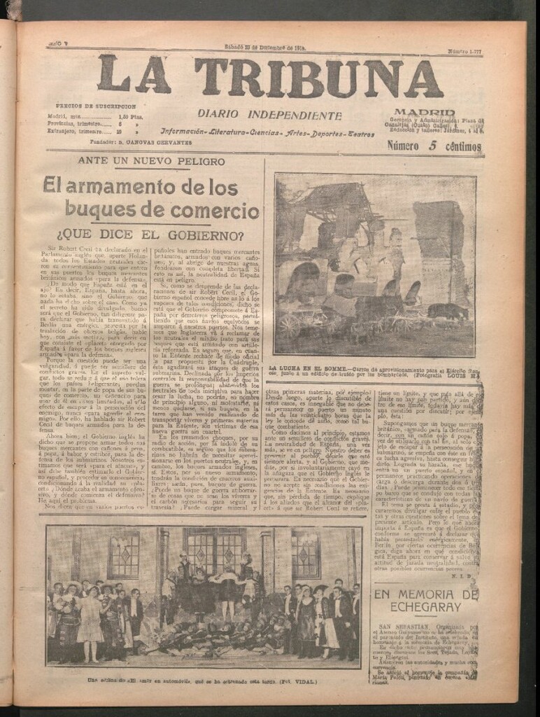 Miniatura de La Tribuna del 23 de diciembre de 1916