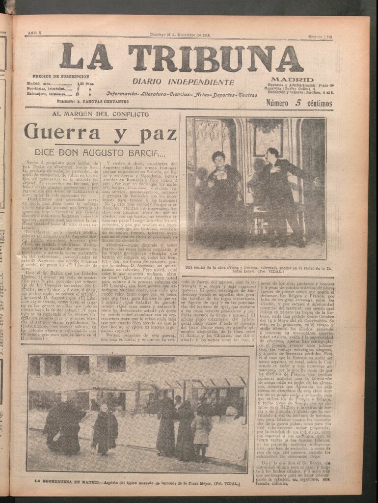 Miniatura de La Tribuna del 24 de diciembre de 1916