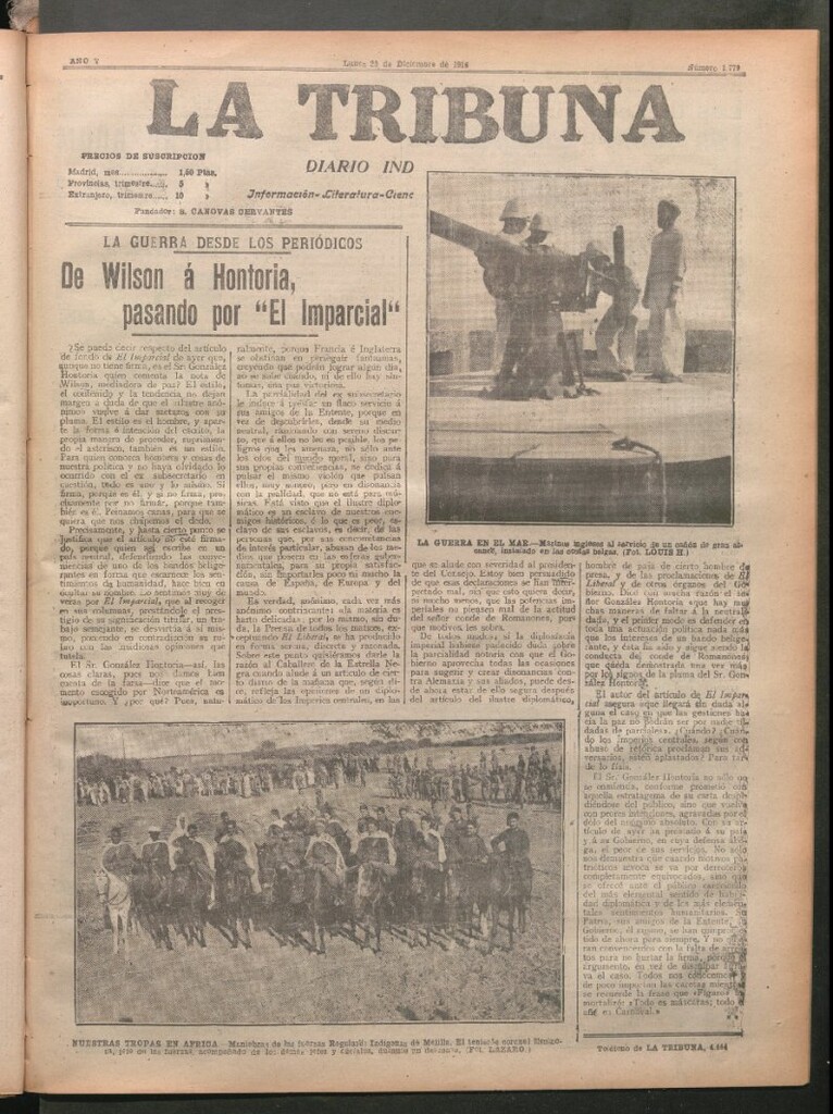 Miniatura de La Tribuna del 25 de diciembre de 1916