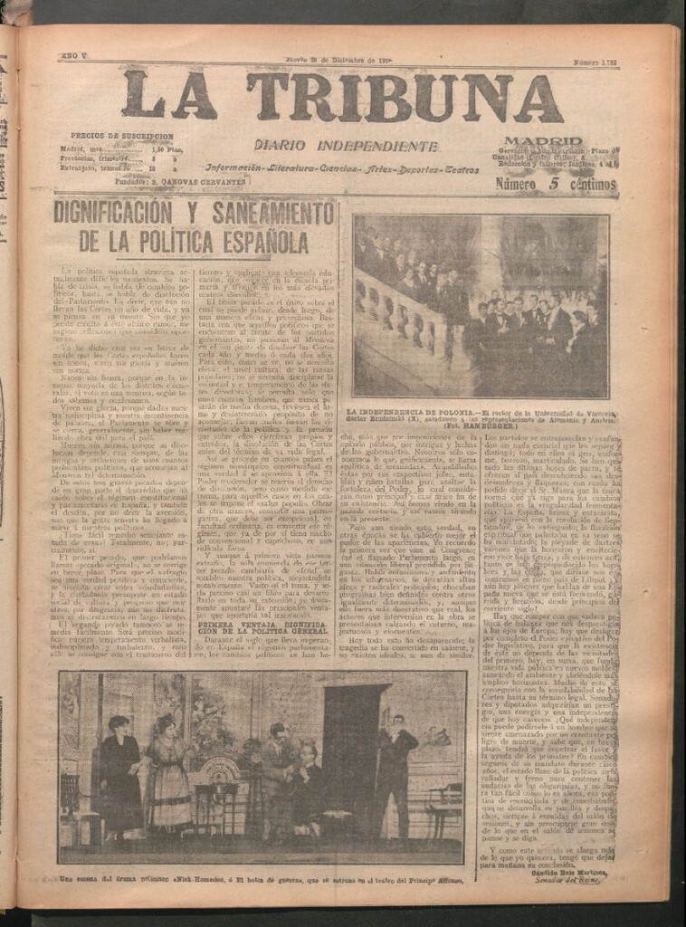 Miniatura de La Tribuna del 28 de diciembre de 1916