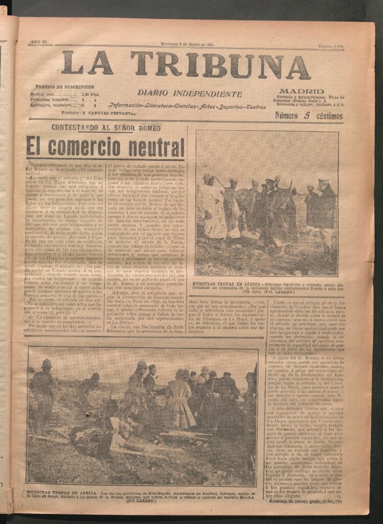 Miniatura de La Tribuna del 3 de enero de 1917
