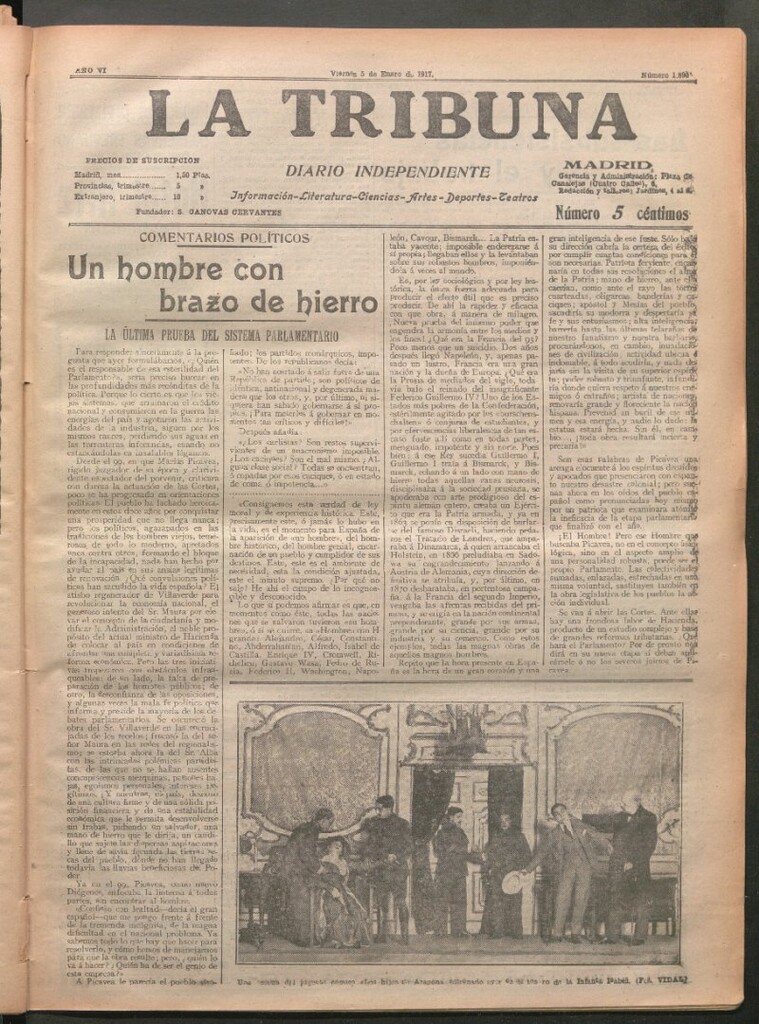 Miniatura de La Tribuna del 5 de enero de 1917