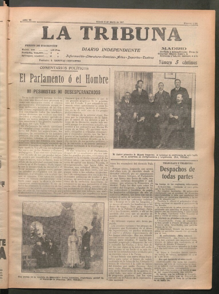 Miniatura de La Tribuna del 6 de enero de 1917
