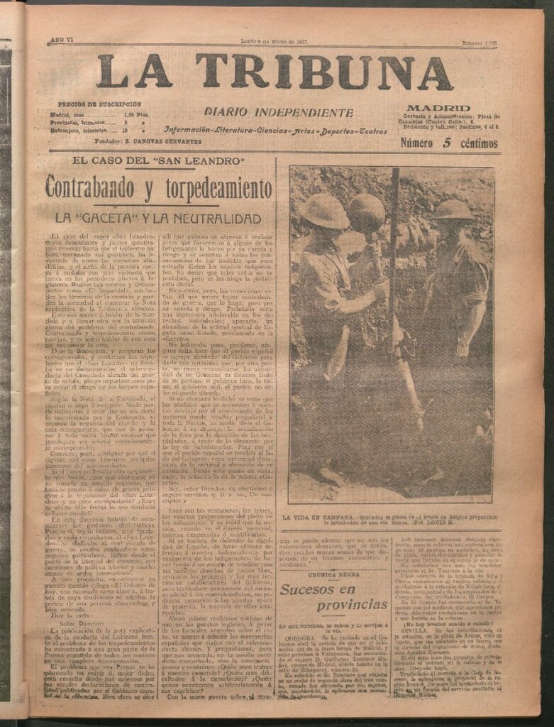Miniatura de La Tribuna del 8 de enero de 1917