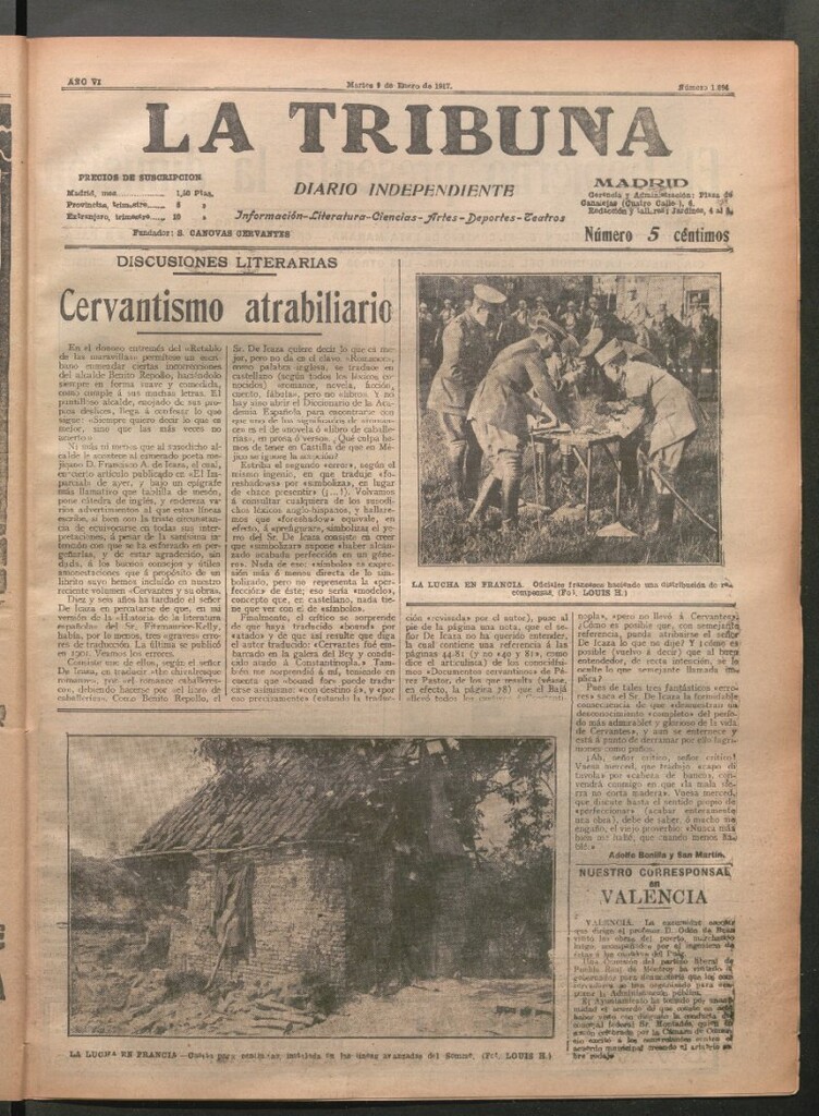 Miniatura de La Tribuna del 9 de enero de 1917