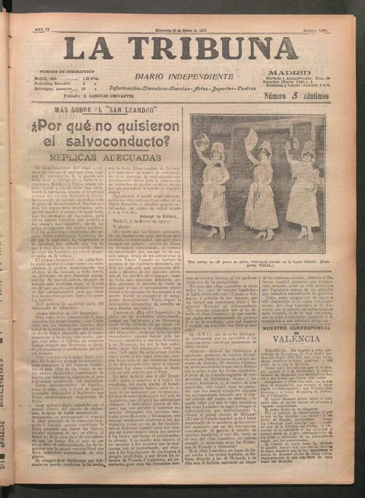 Miniatura de La Tribuna del 10 de enero de 1917