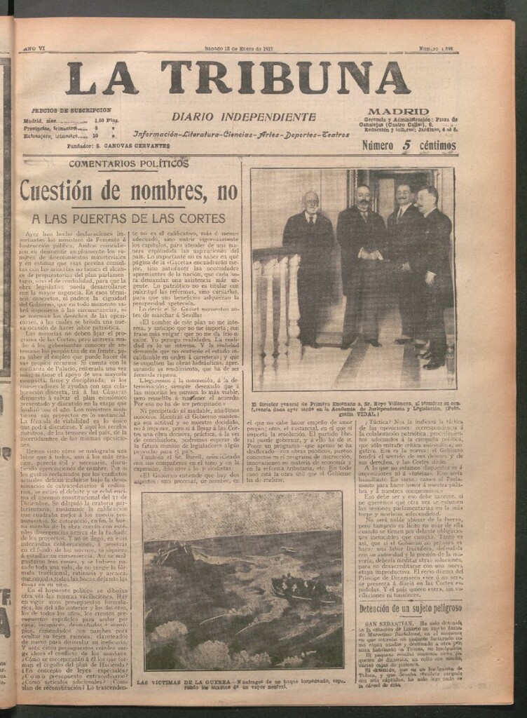 Miniatura de La Tribuna del 13 de enero de 1917