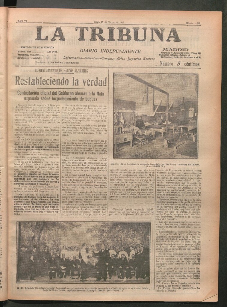 Miniatura de La Tribuna del 15 de enero de 1917