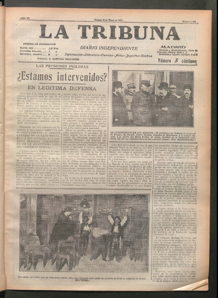 Miniatura de La Tribuna del 19 de enero de 1917