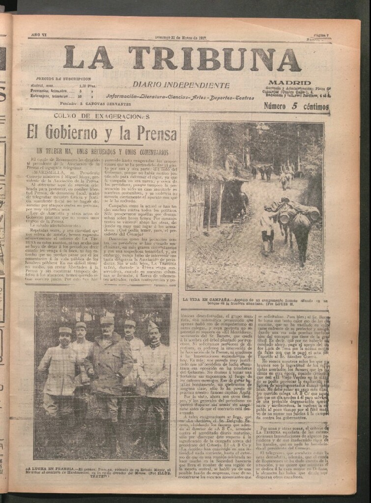 Miniatura de La Tribuna del 21 de enero de 1917
