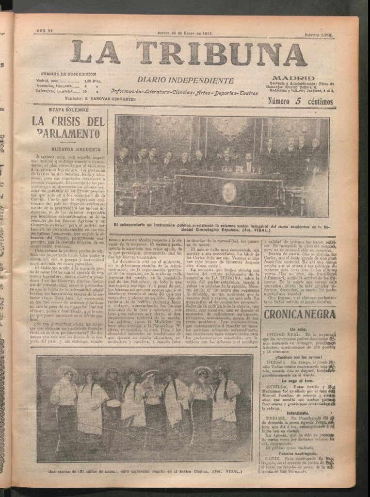 Miniatura de La Tribuna del 25 de enero de 1917