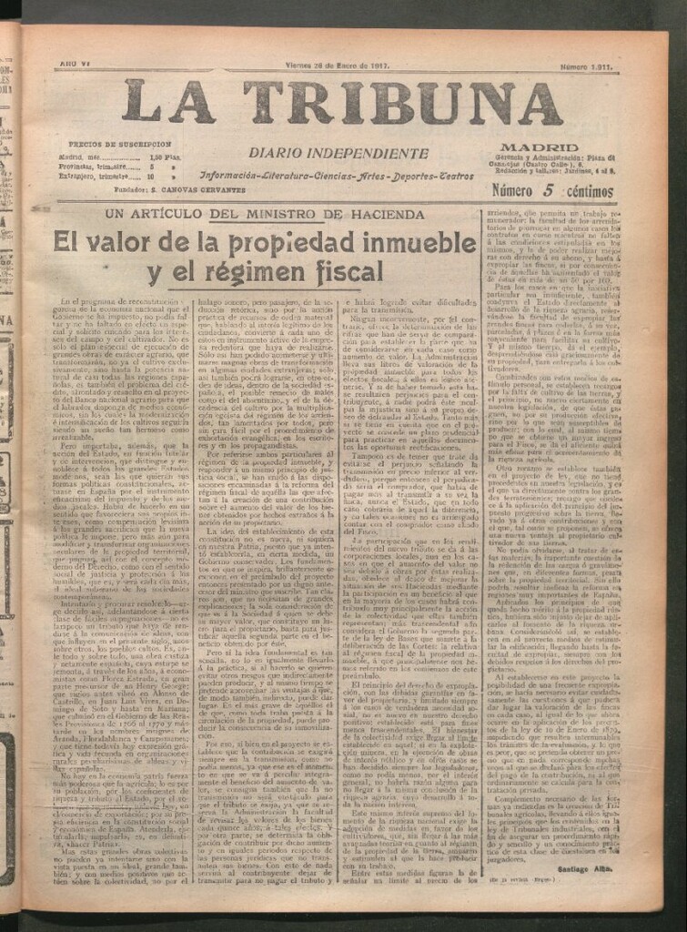 Miniatura de La Tribuna del 26 de enero de 1917