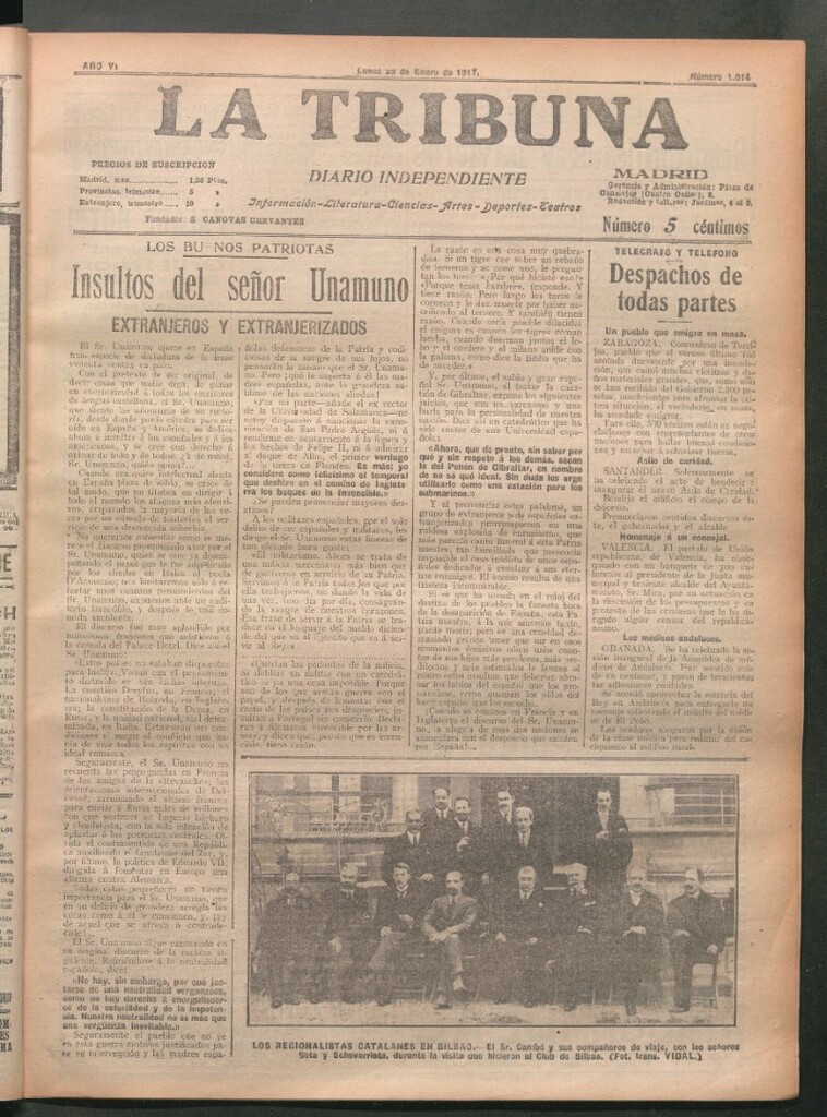 Miniatura de La Tribuna del 29 de enero de 1917