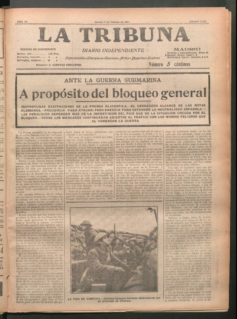 Miniatura de La Tribuna del 2 de febrero de 1917