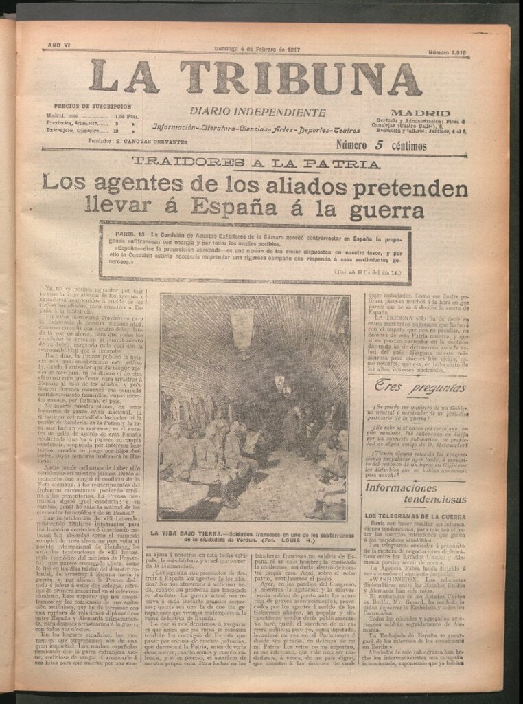 Miniatura de La Tribuna del 4 de febrero de 1917