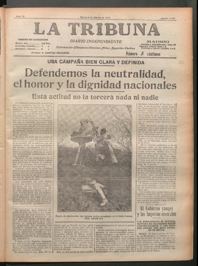 Miniatura de La Tribuna del 6 de febrero de 1917