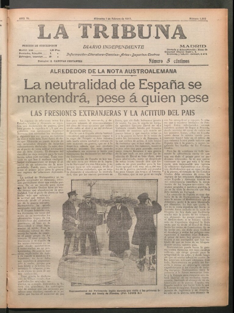 Miniatura de La Tribuna del 7 de febrero de 1917