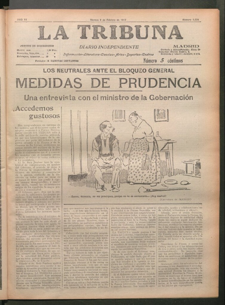 Miniatura de La Tribuna del 9 de febrero de 1917
