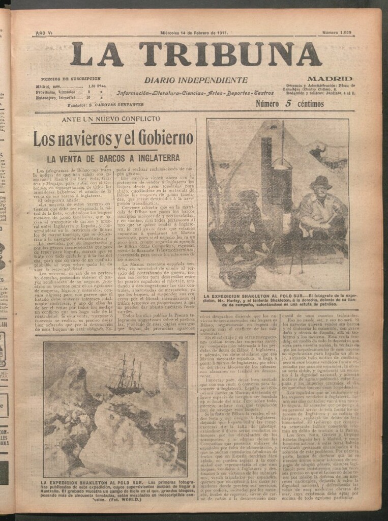 Miniatura de La Tribuna del 14 de febrero de 1917