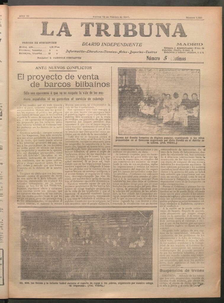 Miniatura de La Tribuna del 16 de febrero de 1917