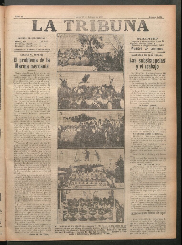 Miniatura de La Tribuna del 19 de febrero de 1917