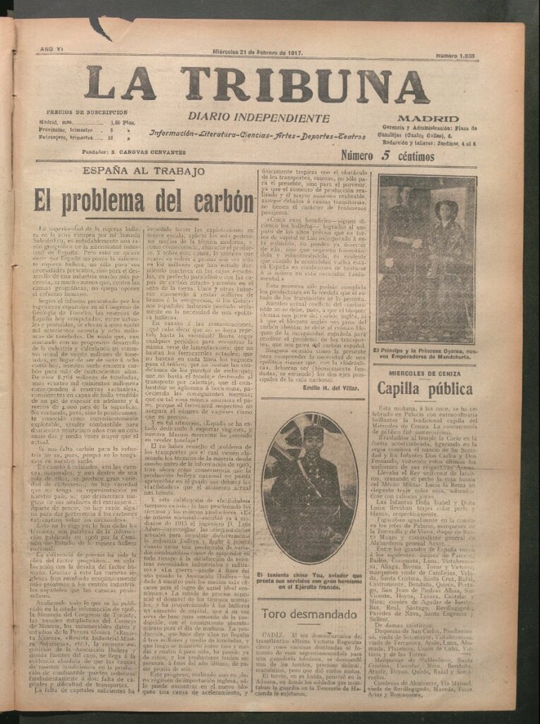 Miniatura de La Tribuna del 21 de febrero de 1917
