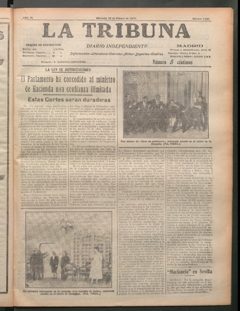 Miniatura de La Tribuna del 28 de febrero de 1917