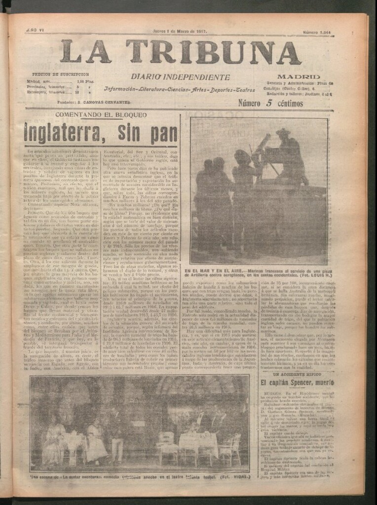 Miniatura de La Tribuna del 1 de marzo de 1917