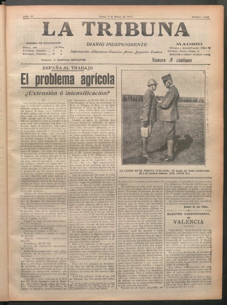 Miniatura de La Tribuna del 5 de marzo de 1917