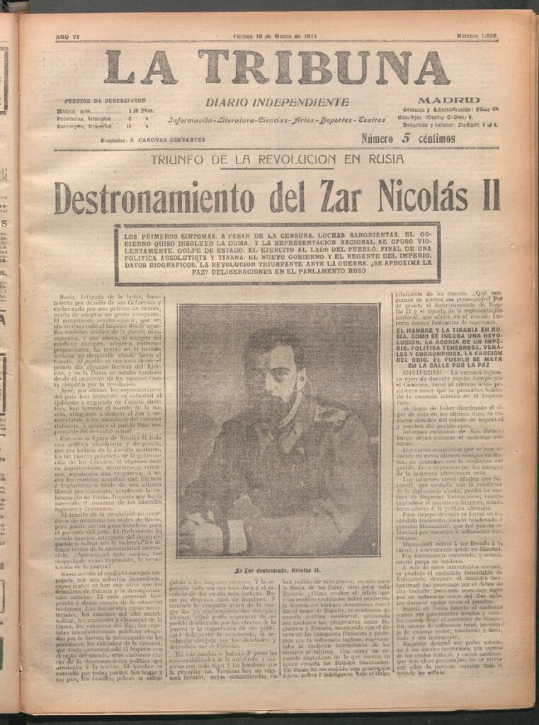 Miniatura de La Tribuna del 16 de marzo de 1917