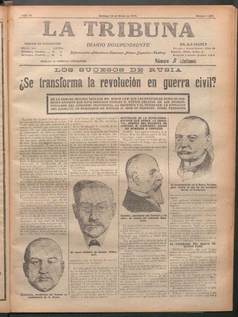 Miniatura de La Tribuna del 18 de marzo de 1917