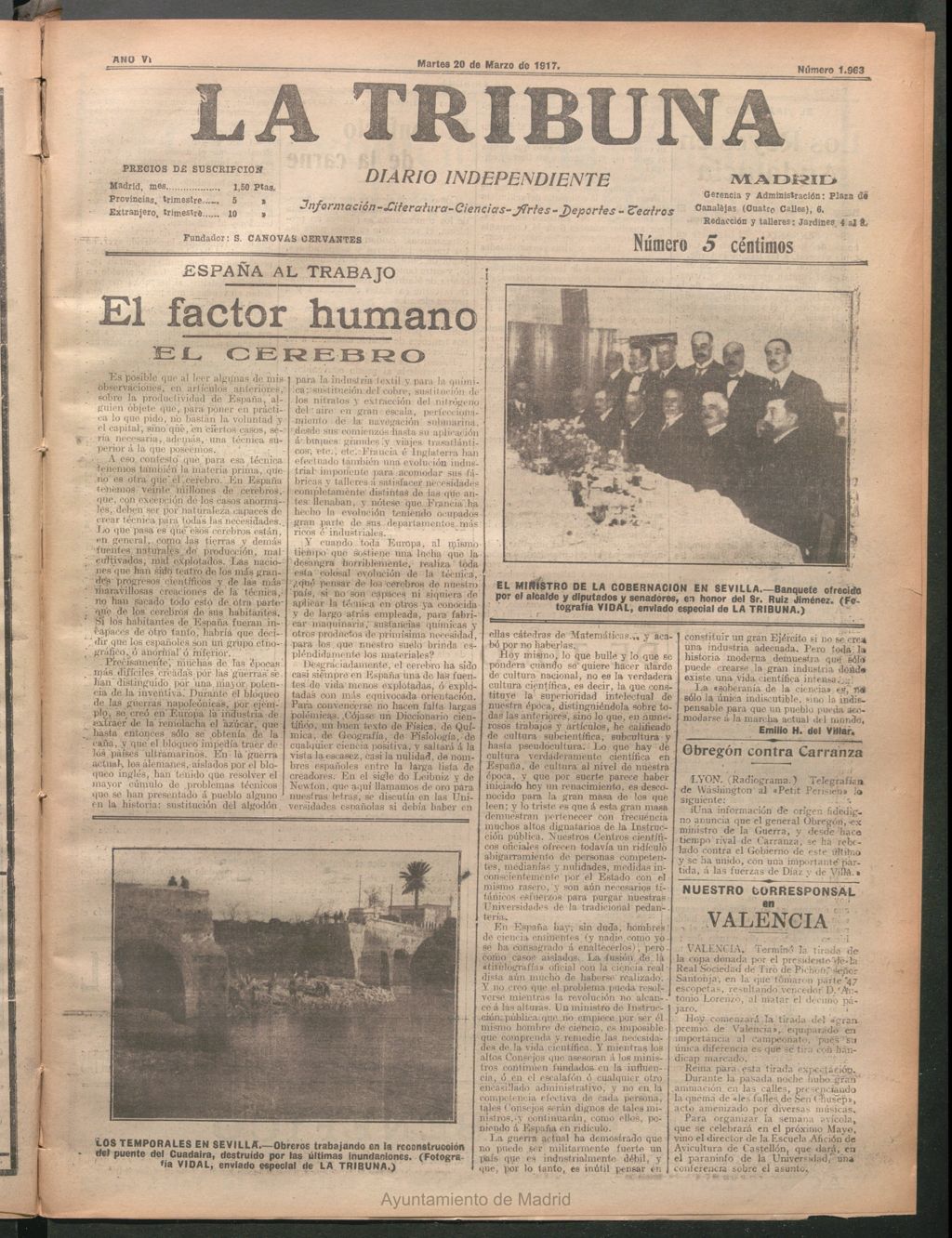Miniatura de La Tribuna del 20 de marzo de 1917