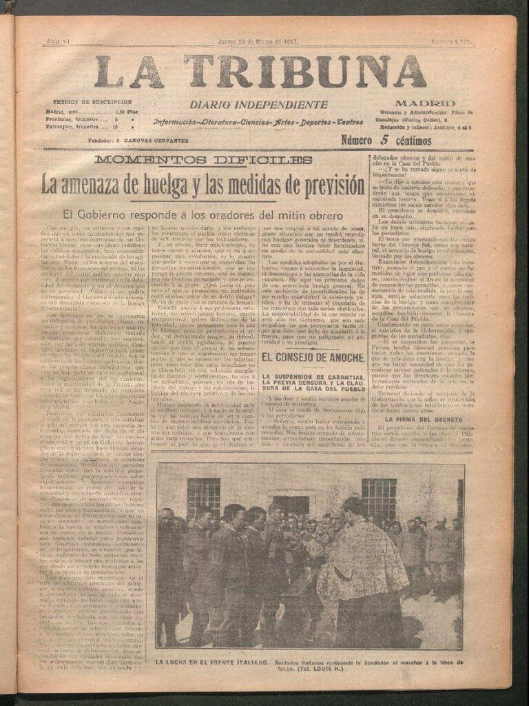 Miniatura de La Tribuna del 29 de marzo de 1917